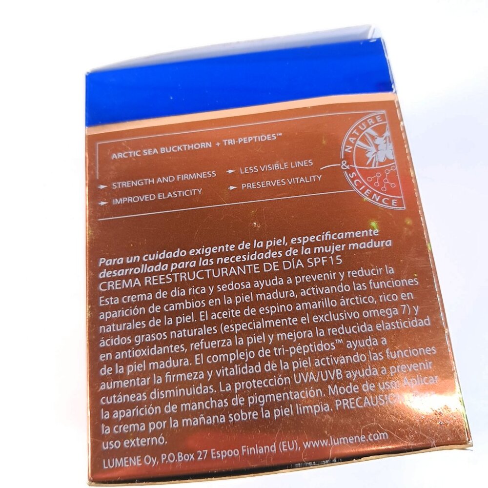 Lumene Restructuring Day Cream With Nourishing Arctic Sea Buckhorn SPF 15 READ - Picture 2 of 9